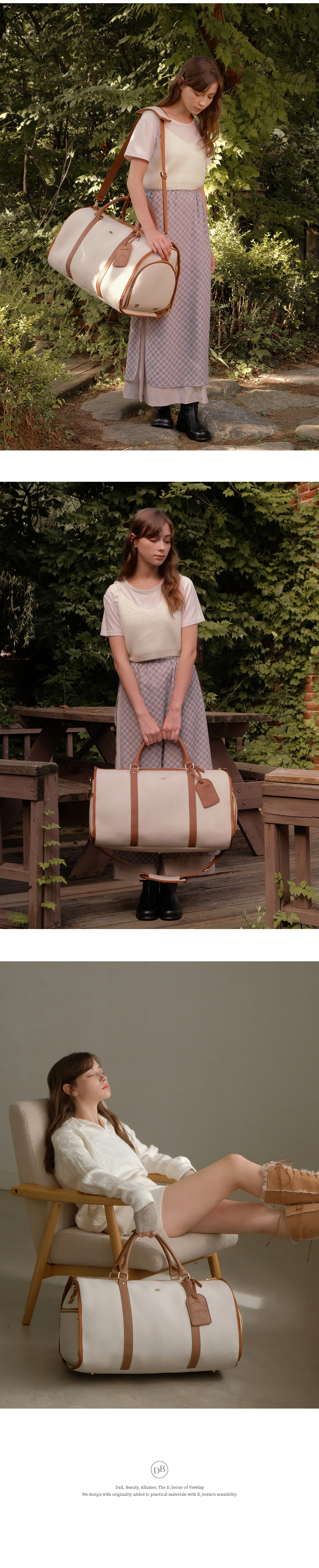 [Dberno] Canvas Combination Boston 旅行かばん *関税込み* MUSINSA | DBERNO Canvas Combi Full Open Boston Bag (Brown)