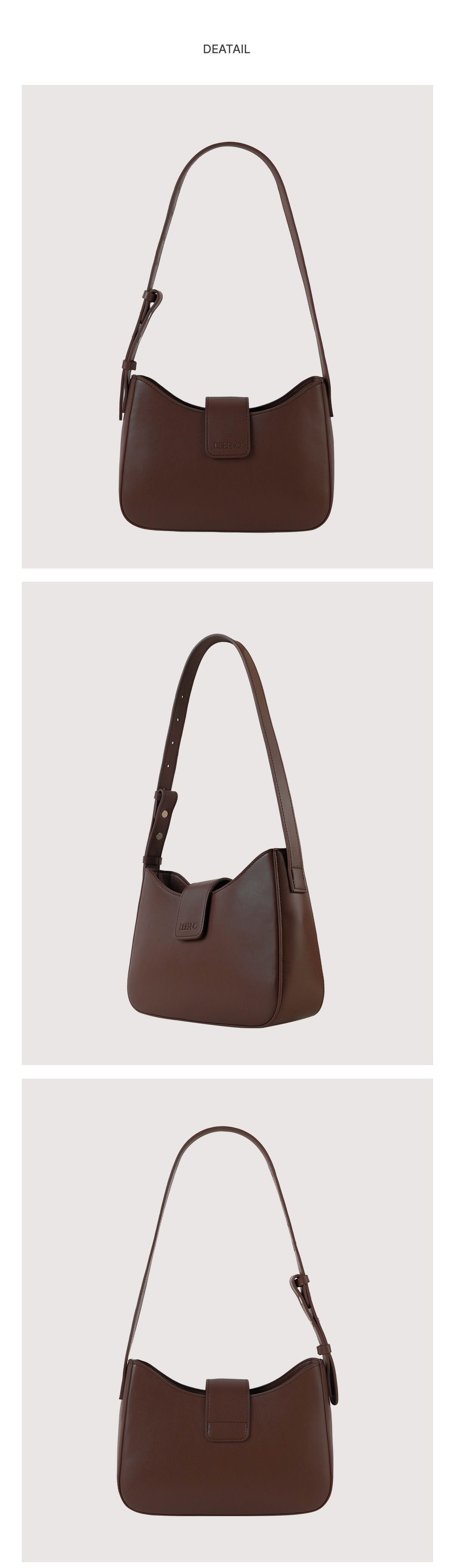 MUSINSA | DBERNO Classic Embo Hobo Bag (Brown)